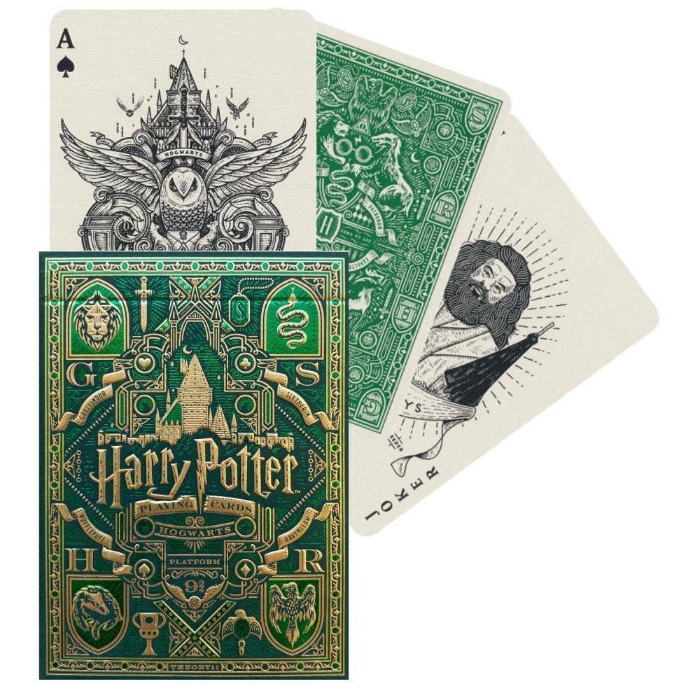 Harry Potter Slytherin Green  Playing Cards by Theory11