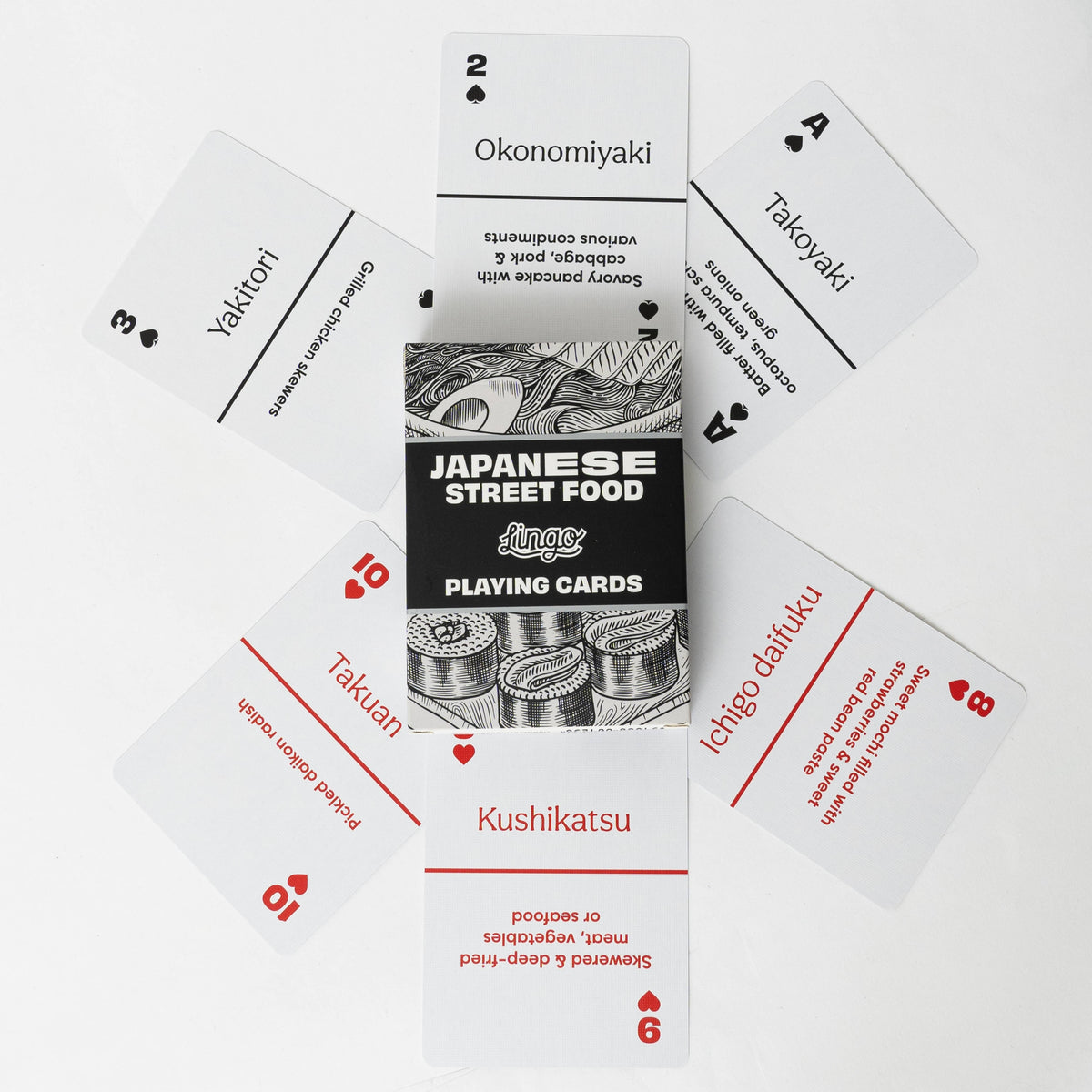 Lingo Japanese Street Food Playing Cards – 52 Japanese Foods