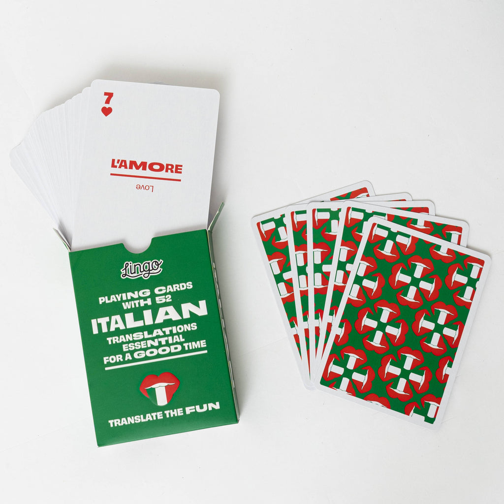 Lingo Italian Travel Playing Cards in Tin Travel Case