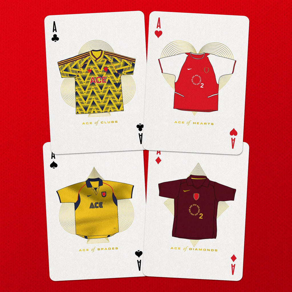 AFC Playing Cards – Arsenal Football Legends Gold Foil Deck by Boot & Ball