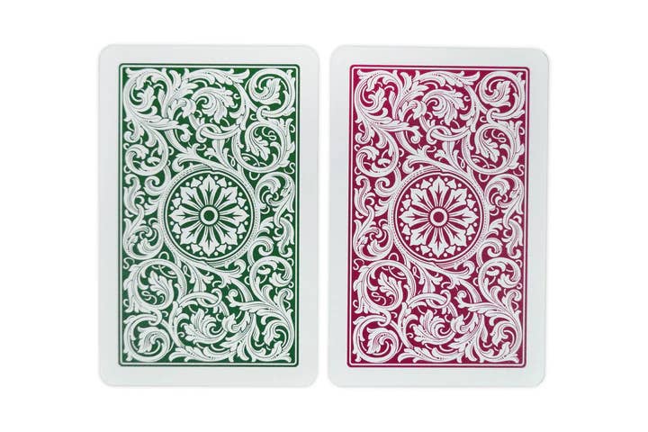 Copag Elite Bridge Size Playing Cards – Double Deck (Jumbo Index, Burgundy/Green)