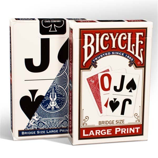 Bicycle Large Print Cards (Red) Bridge Size