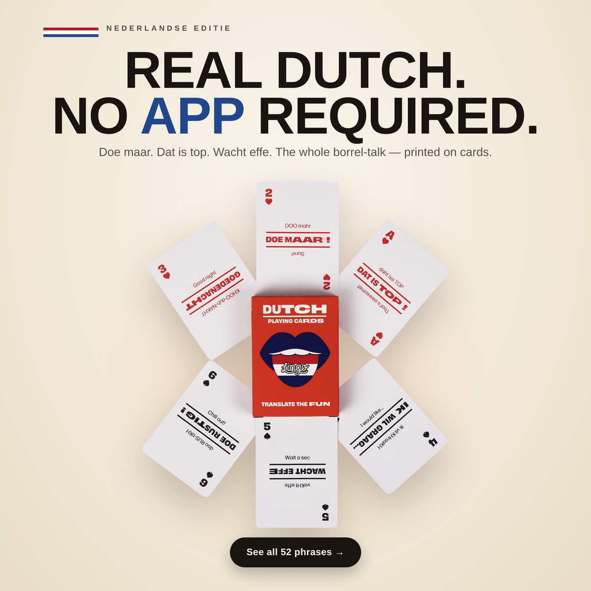 Lingo Dutch Playing Cards – Learn Dutch Language Deck