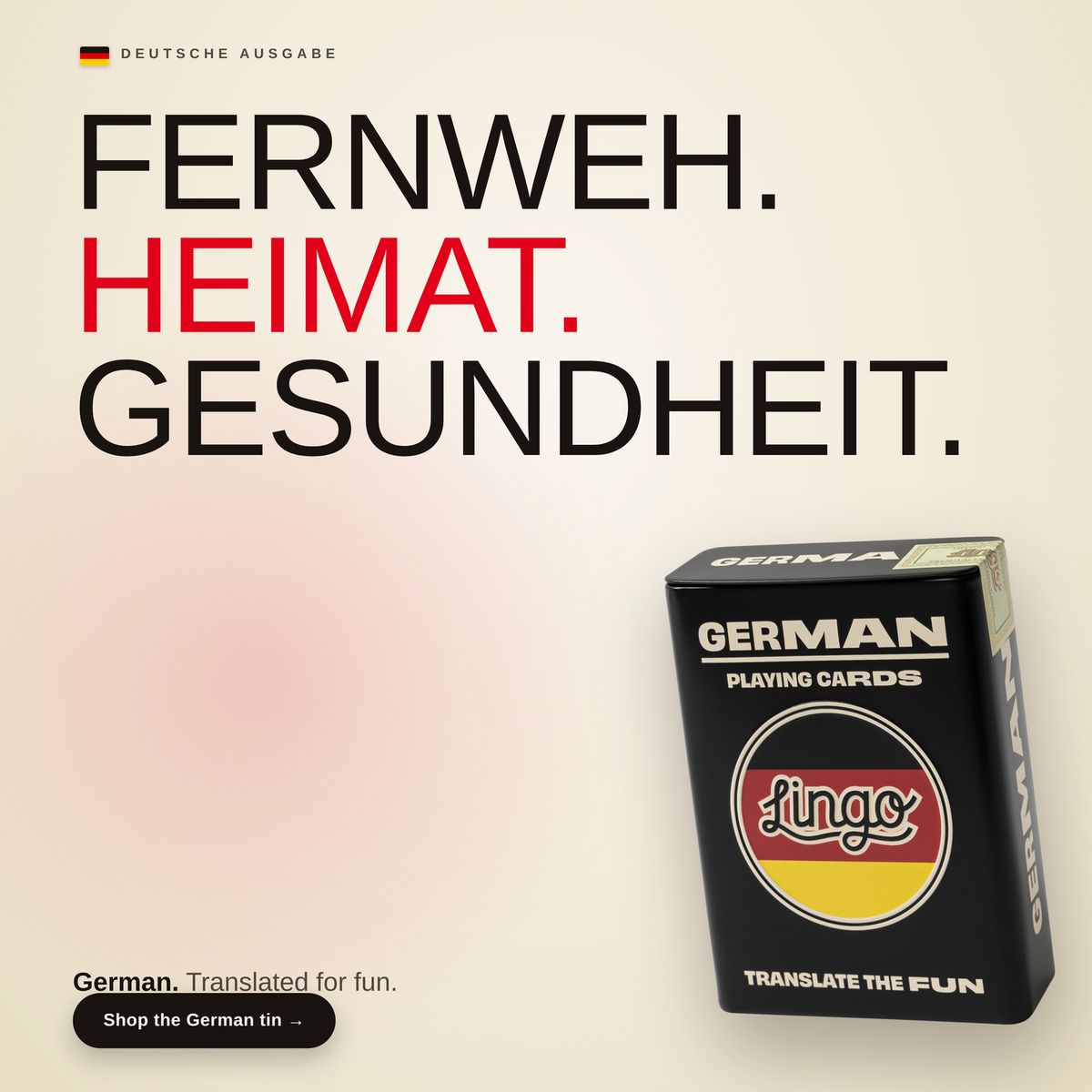 Lingo German Travel in Wayfarer Tin