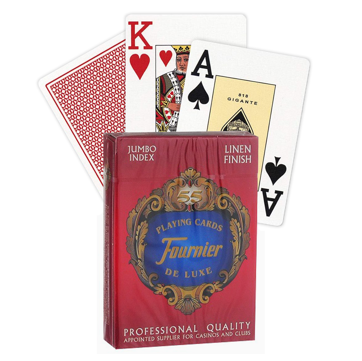 Fournier 55 De Luxe Jumbo Index Playing Cards – Red