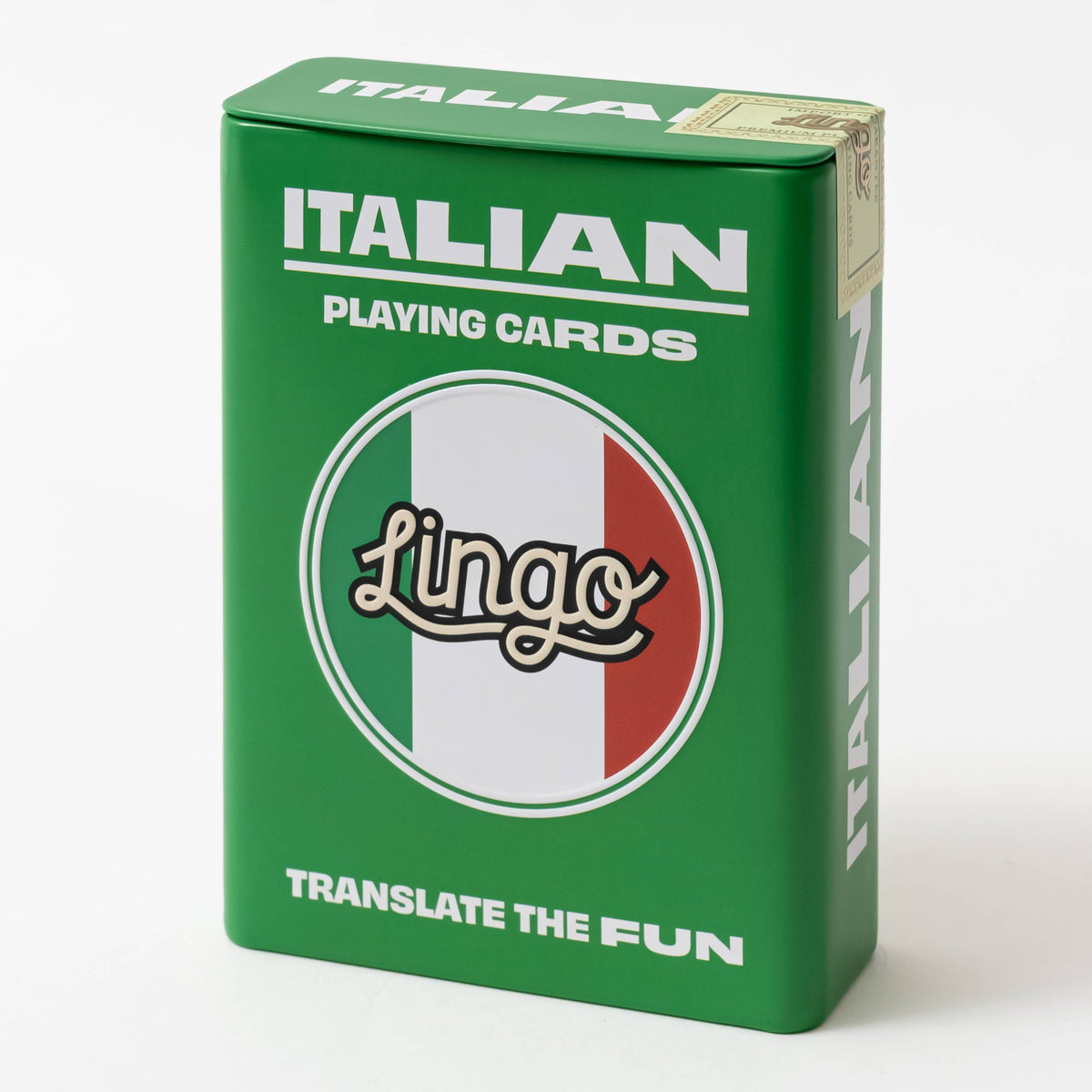 Lingo Italian Travel Playing Cards in a Wayfarer Tin