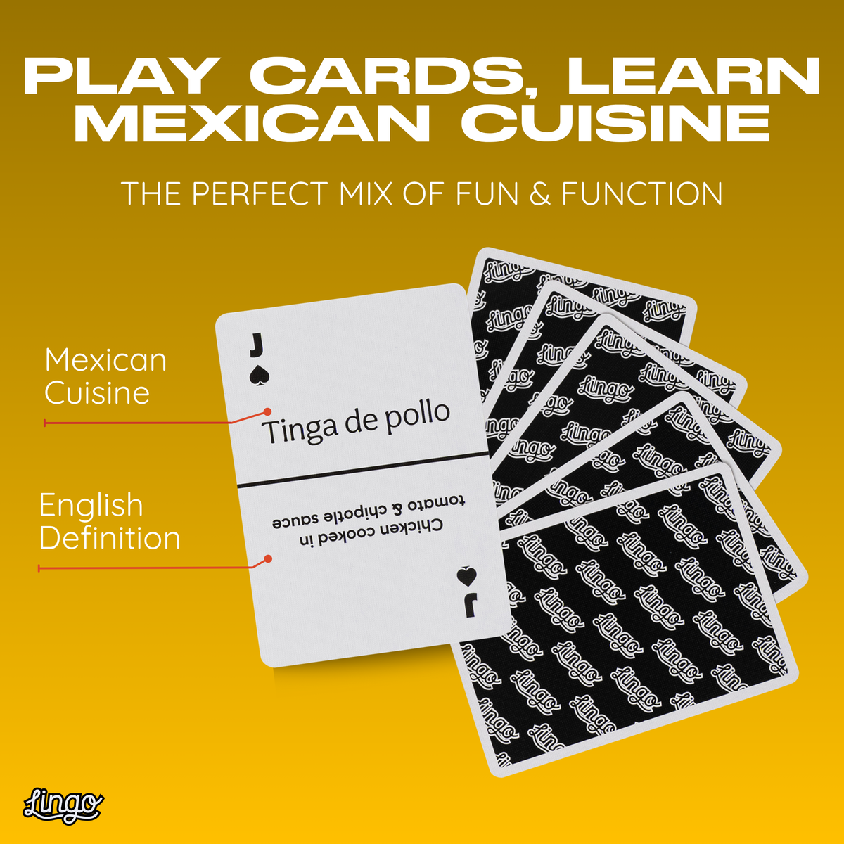 Lingo Mexican Street Food Playing Cards – 52 Mexican Foods