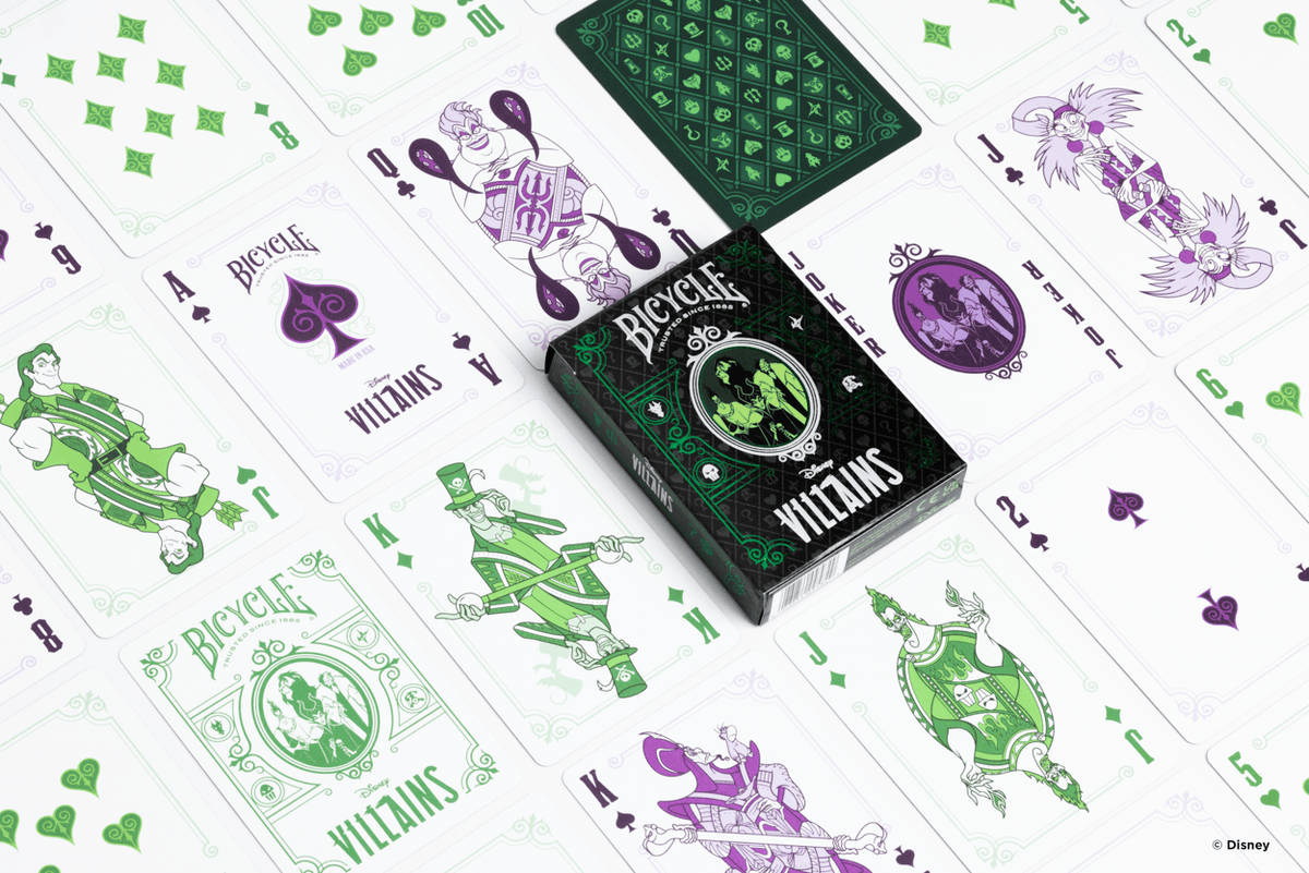 Bicycle Disney Villains Green Playing Cards – Jumbo Index Poker Deck
