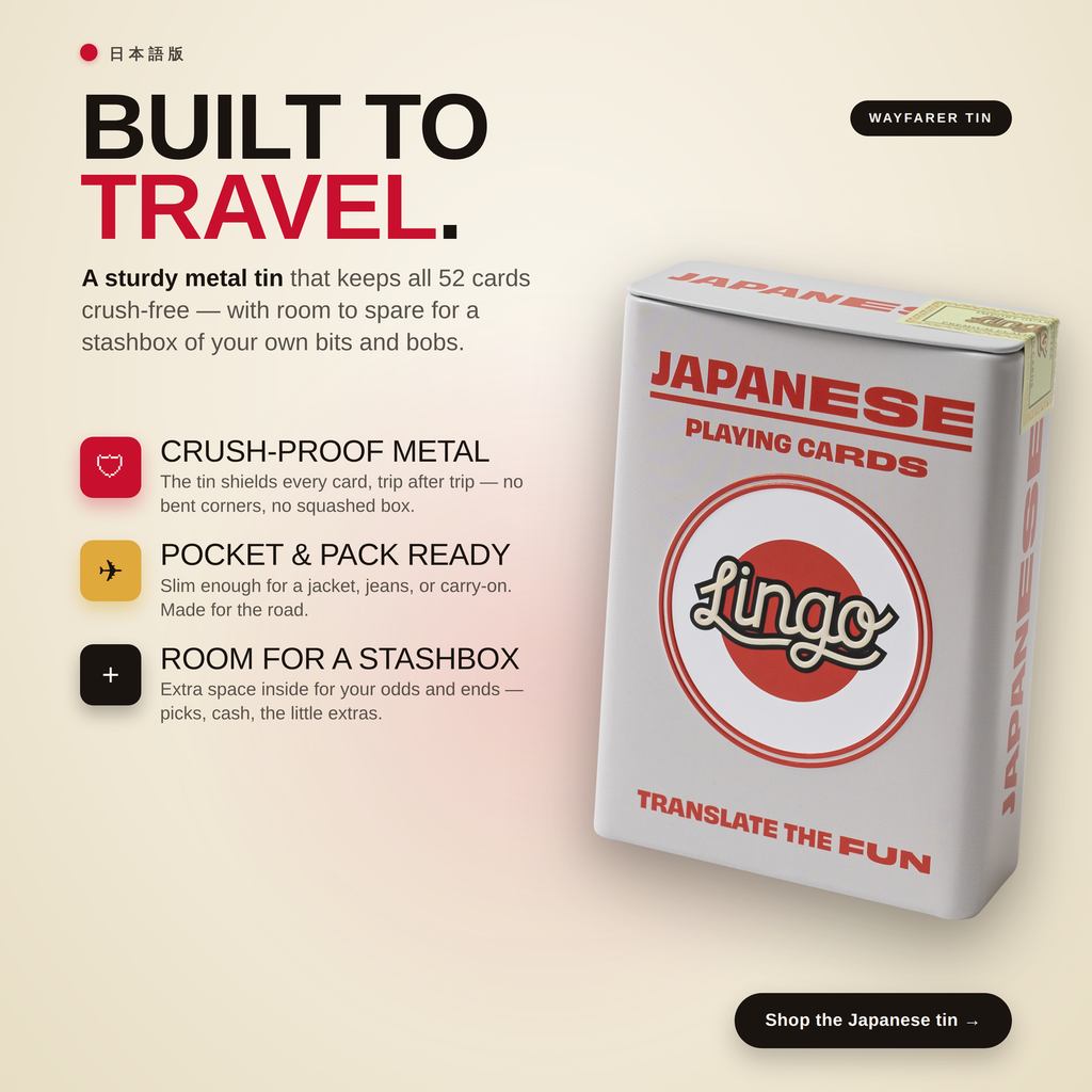Lingo Japanese Travel in Wayfarer Tin
