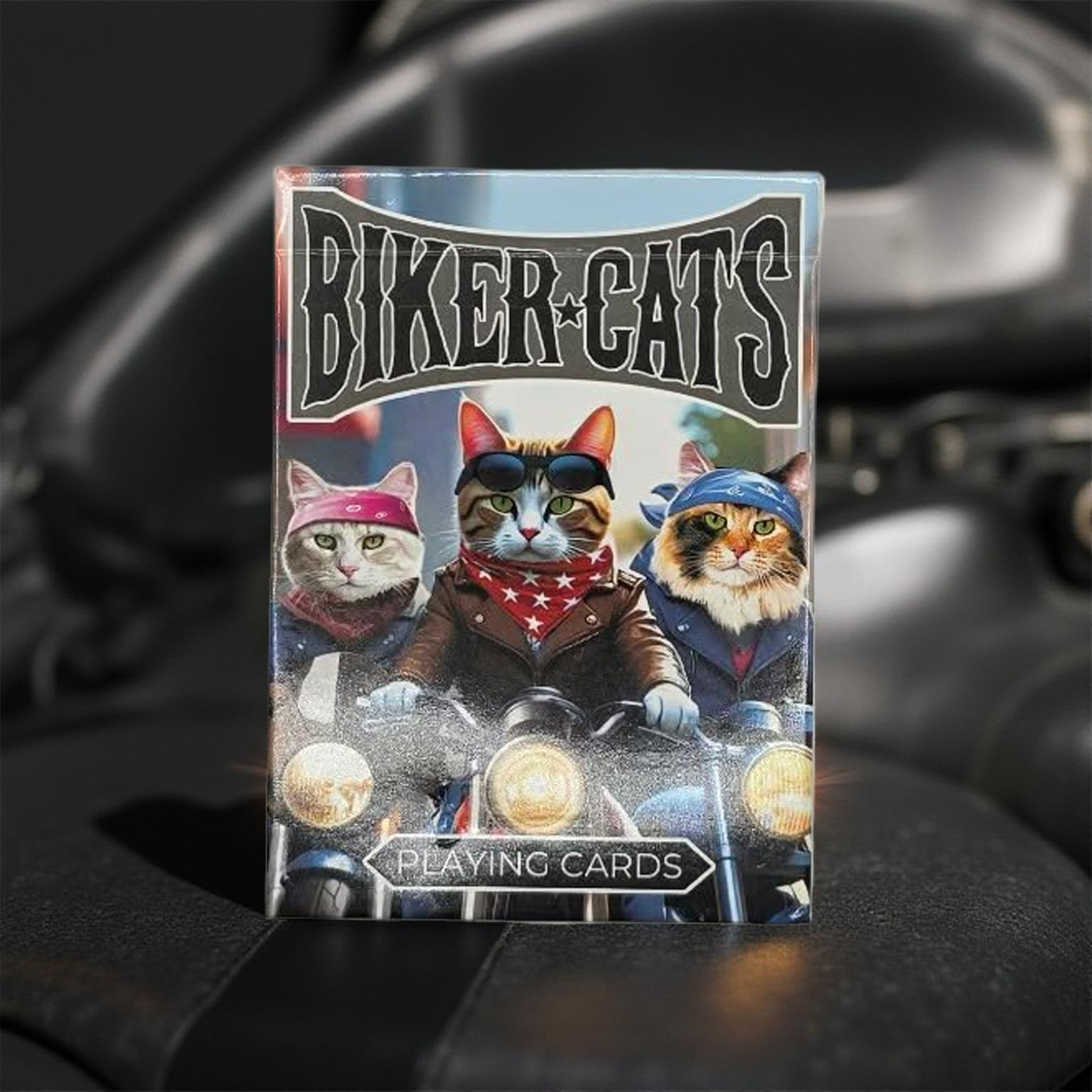 Biker Cats Playing Cards