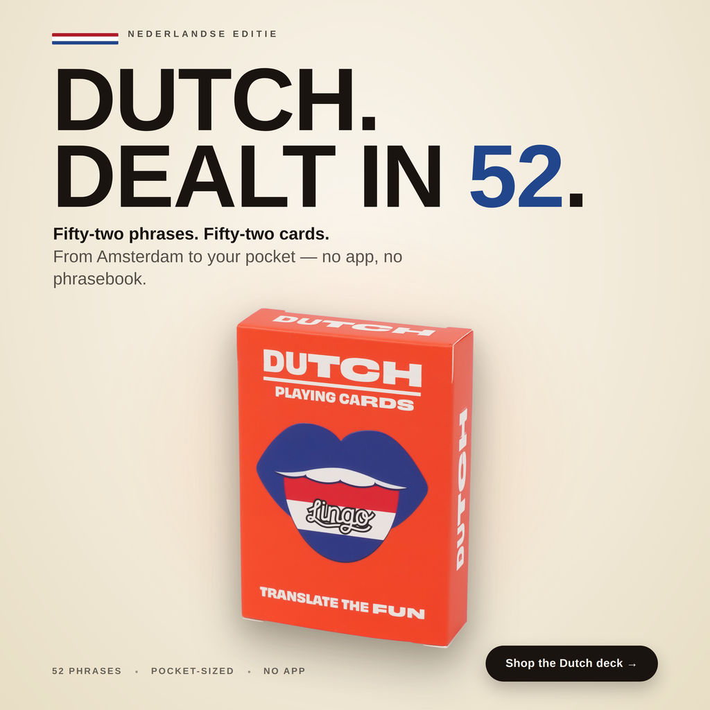 Lingo Dutch Playing Cards – Learn Dutch Language Deck