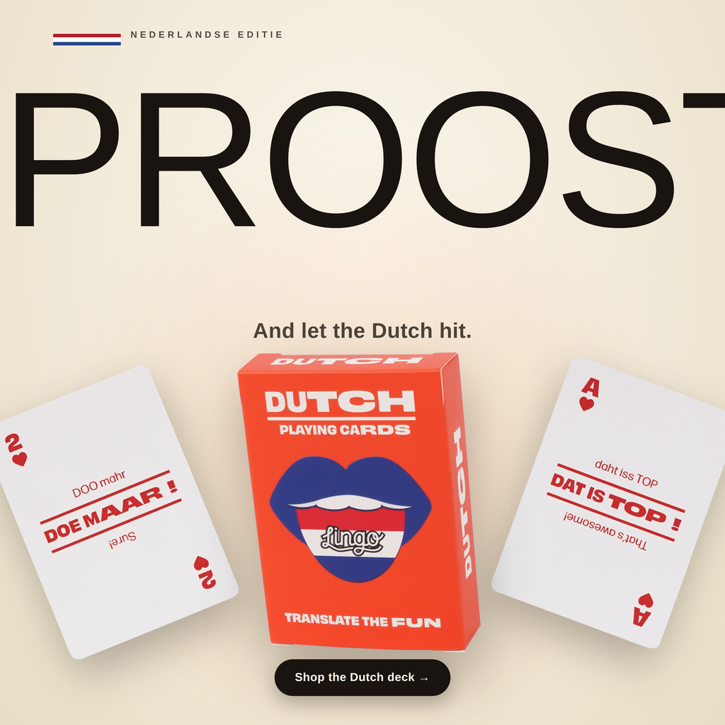 Lingo Dutch Playing Cards – Learn Dutch Language Deck