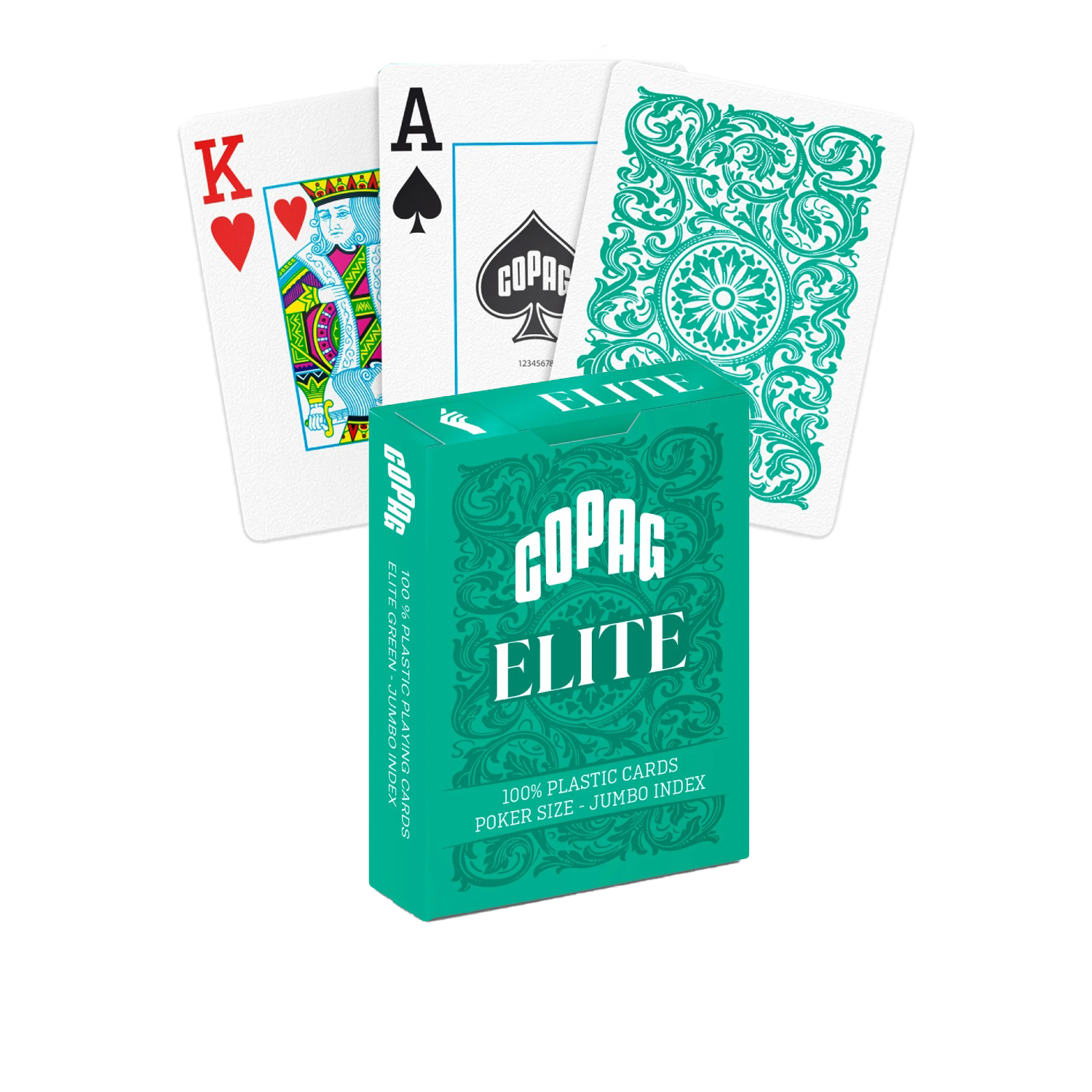 1546 Elite Poker Size Jumbo Index Playing Cards (Green) Copag
