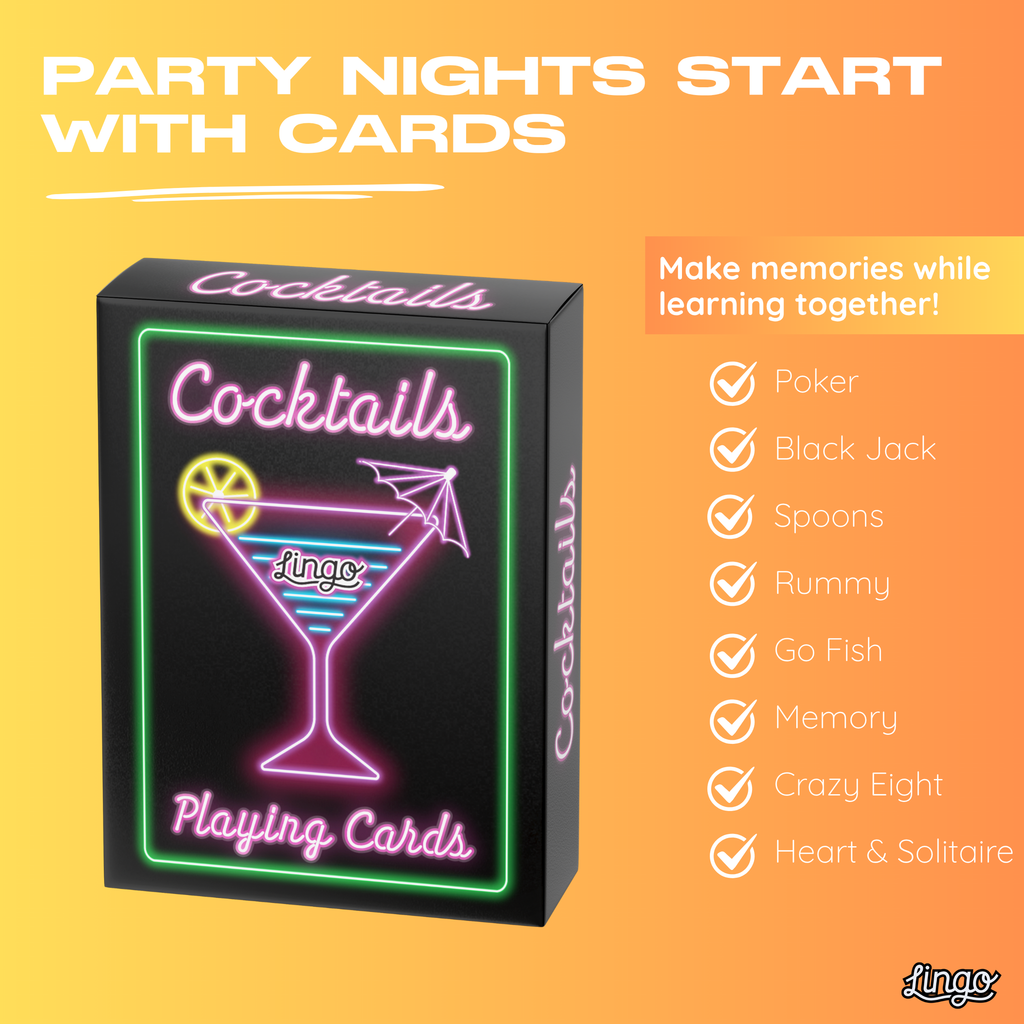 Cocktails Lingo Playing Cards 