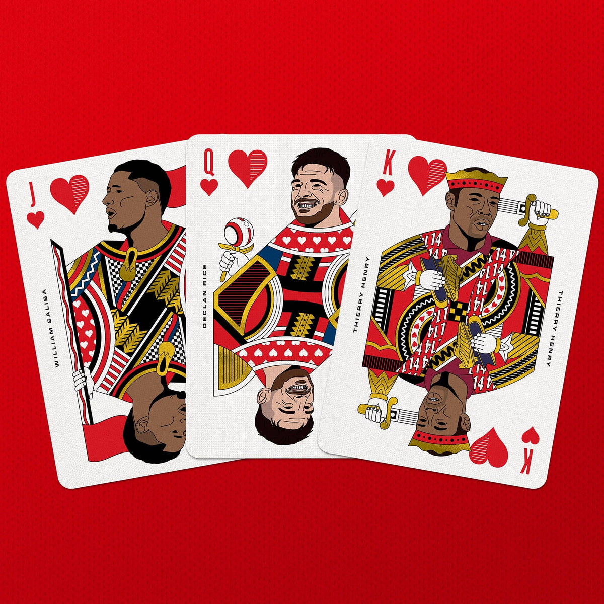 AFC Playing Cards – Arsenal Football Legends Gold Foil Deck by Boot & Ball