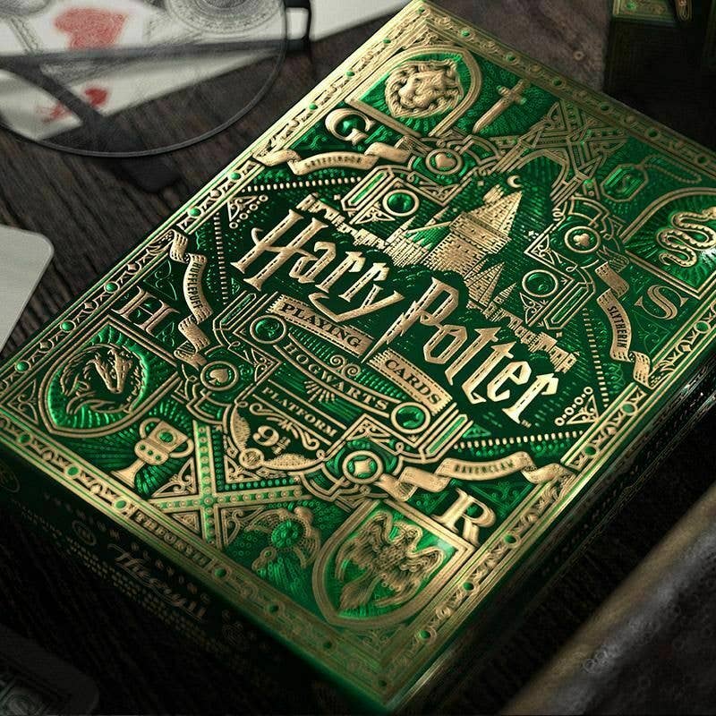 Harry Potter Slytherin Green  Playing Cards by Theory11