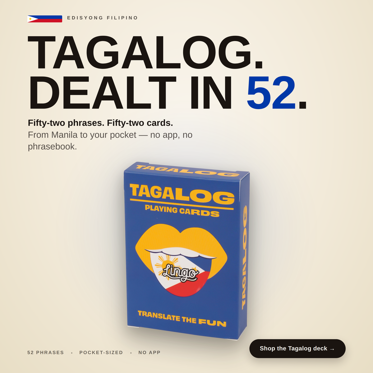 Lingo Filipino Tagalog Playing Cards