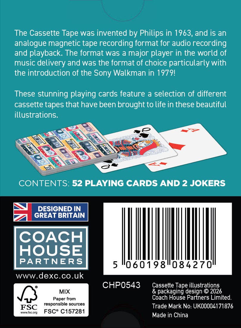 Cassette Tapes Playing Cards by Coach House