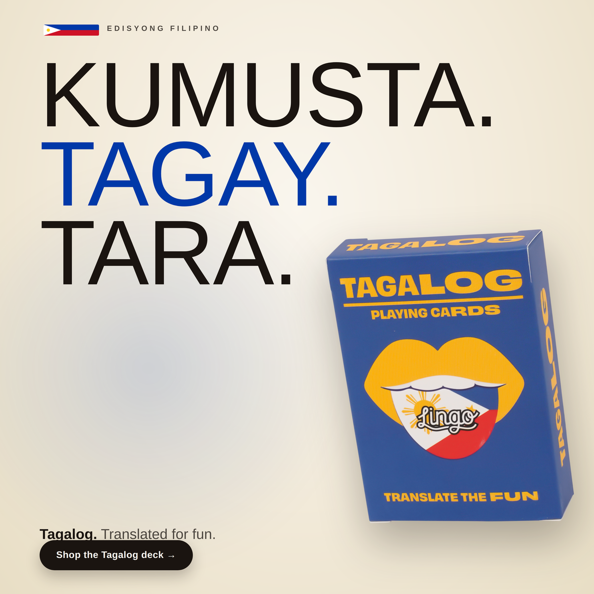 Lingo Filipino Tagalog Playing Cards