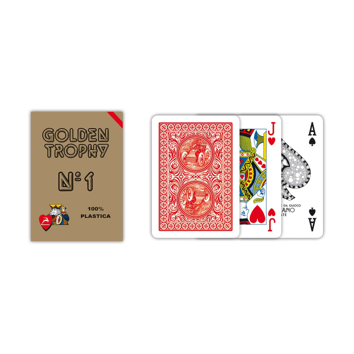 Modiano Golden Trophy Playing Cards – Red