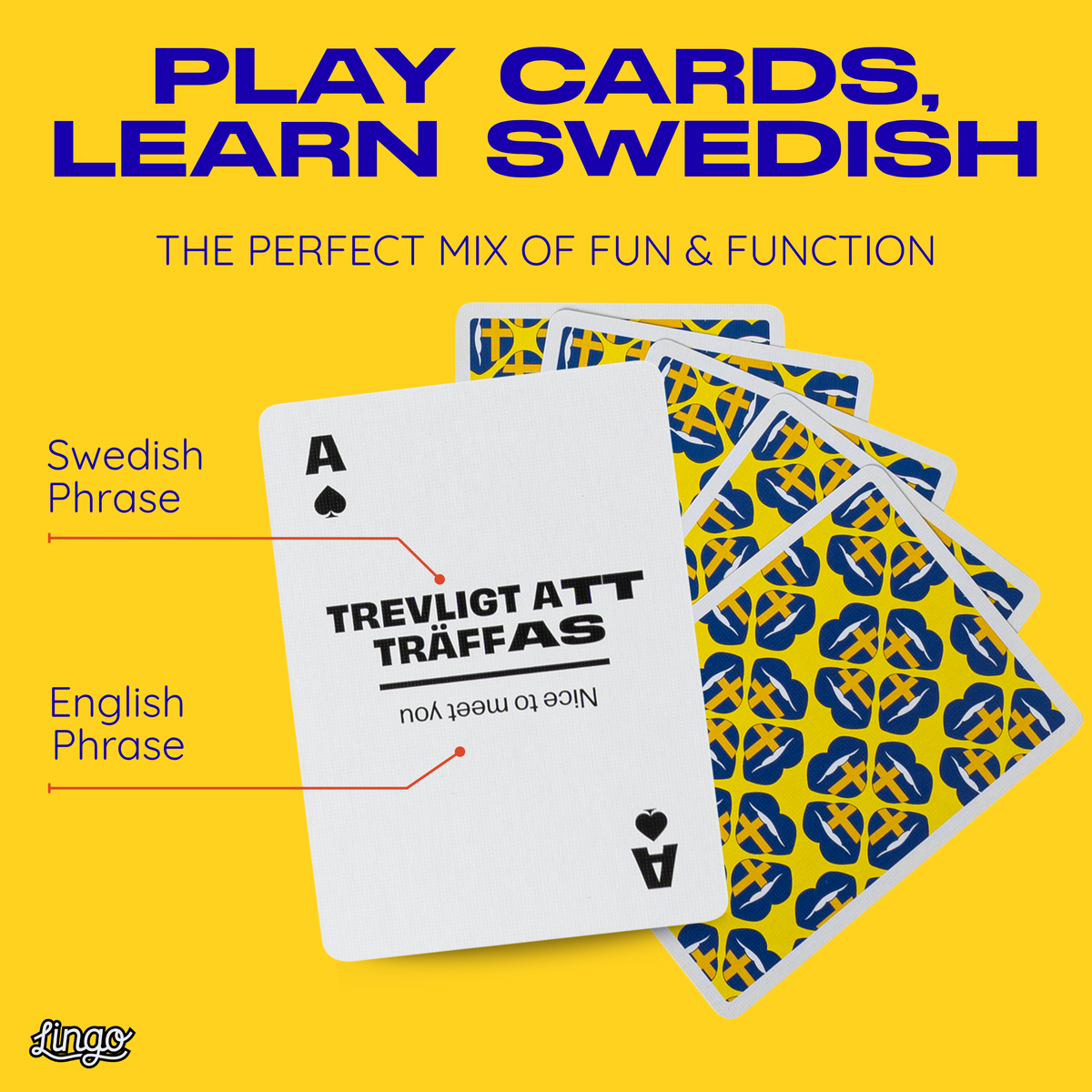 Lingo Swedish Playing Cards – Learn Swedish 52 Phrase Deck