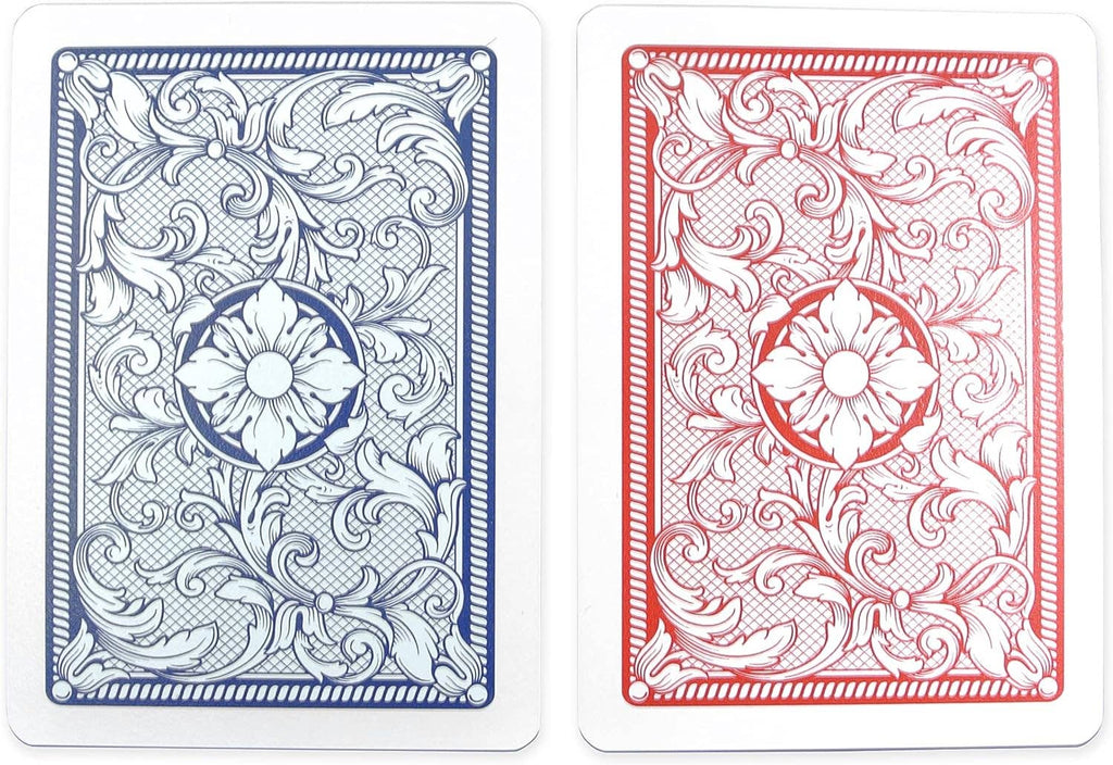 Copag Legacy 4 Colors Poker Size Jumbo Index Playing Cards Double Deck (Red and Blue)