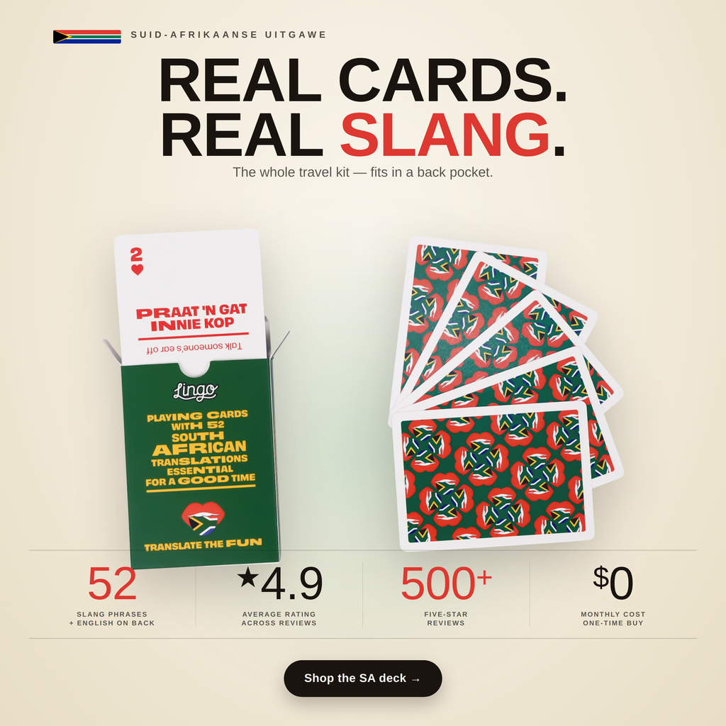 Lingo South African Slang Playing Cards – 52 South African Phrases