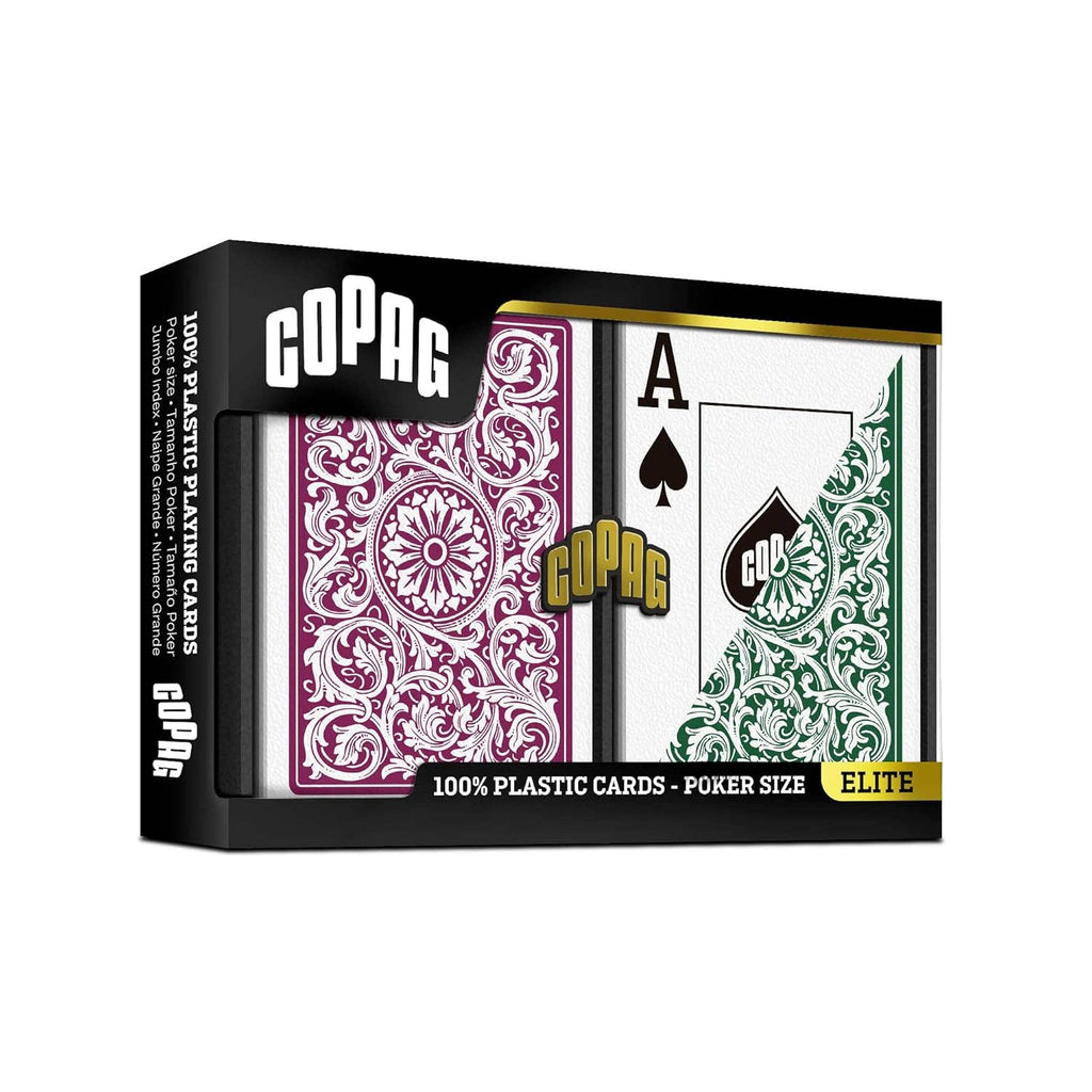 Copag 1546 Elite Poker Size - Jumbo Index Burgundy/Green