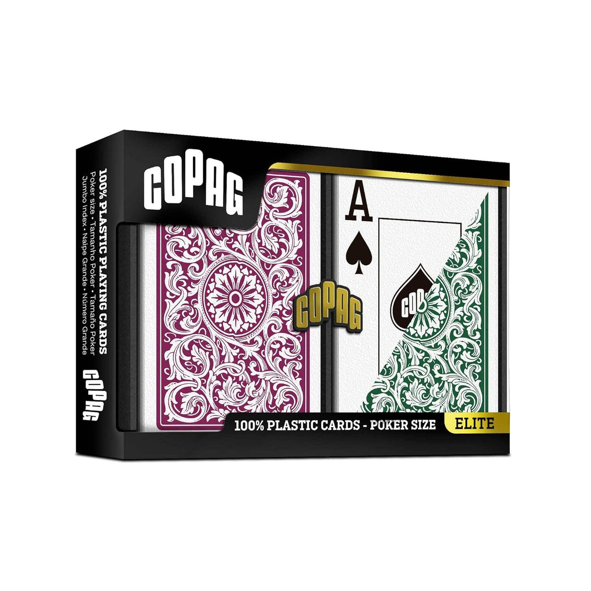 COPAG 1546 Elite Poker Size – Jumbo Index Burgundy/Green