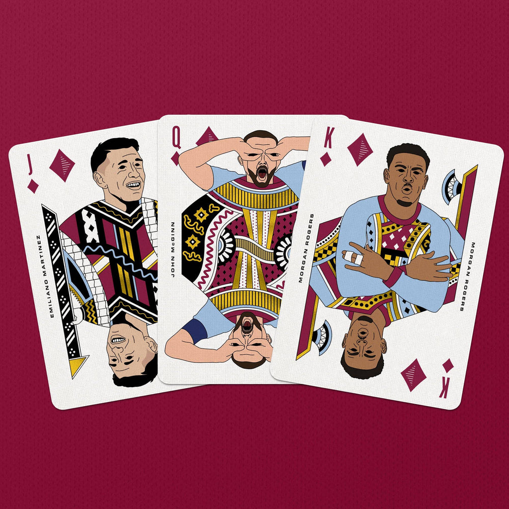 Aston Villa Playing Cards – Football Legends Gold Foil Deck by Boot & Ball