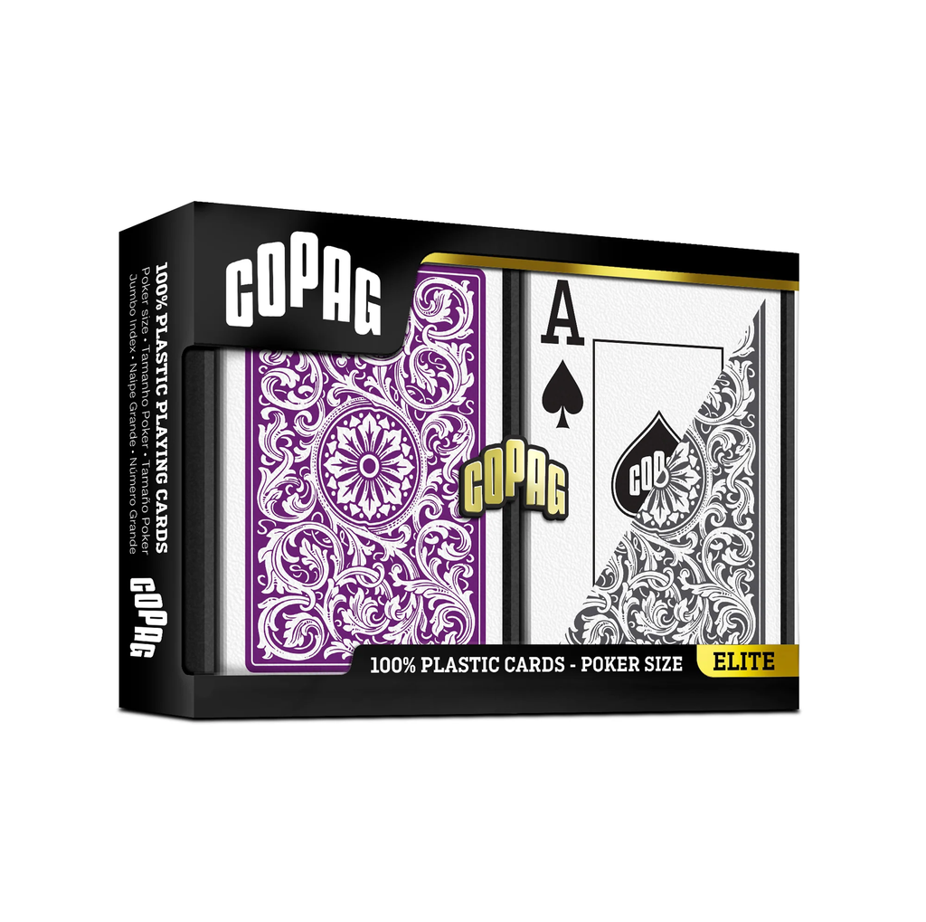 Copag 1546 Elite — Poker Size, Jumbo Index, Purple & Grey (Double Deck Set)