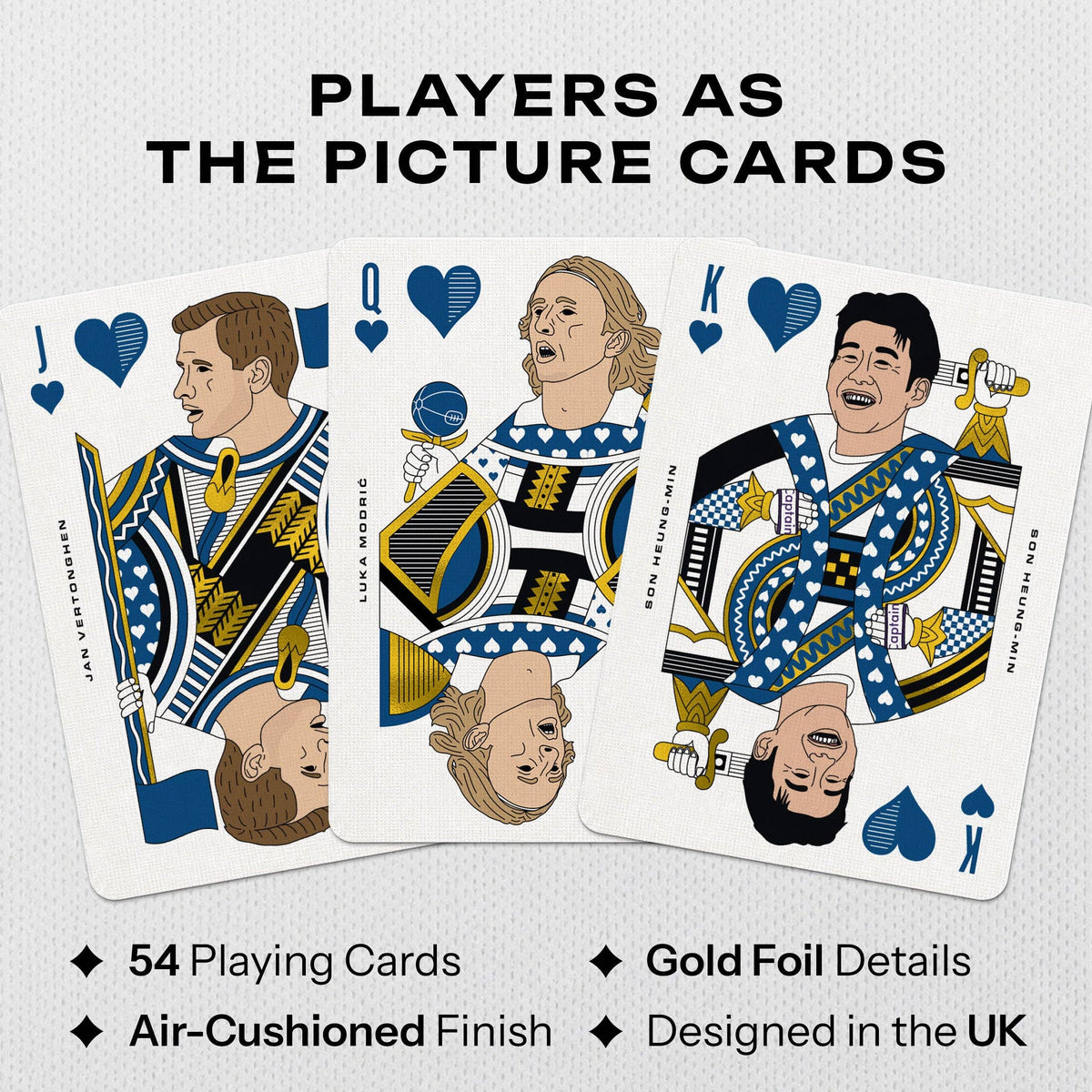 North London Whites Playing Cards – Tottenham Legends Gold Foil by Boot and Ball