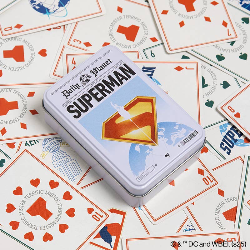 Superman Playing Cards – Official DC Comics Deck in Embossed Tin
