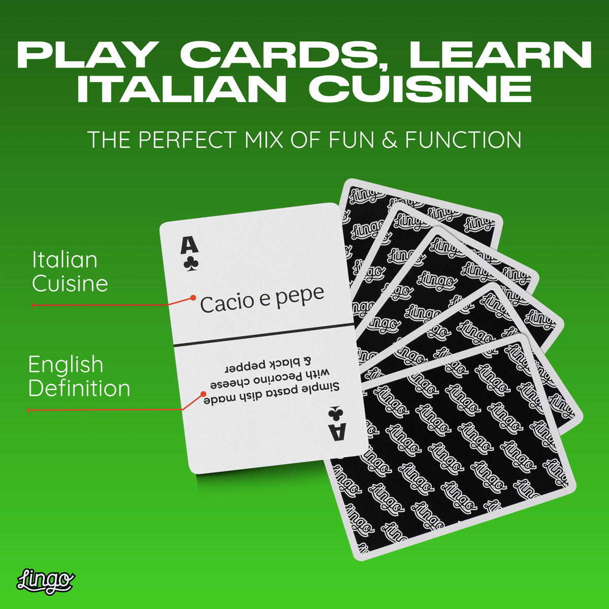 Lingo Italian Street Food Playing Cards – 52 Italian Foods