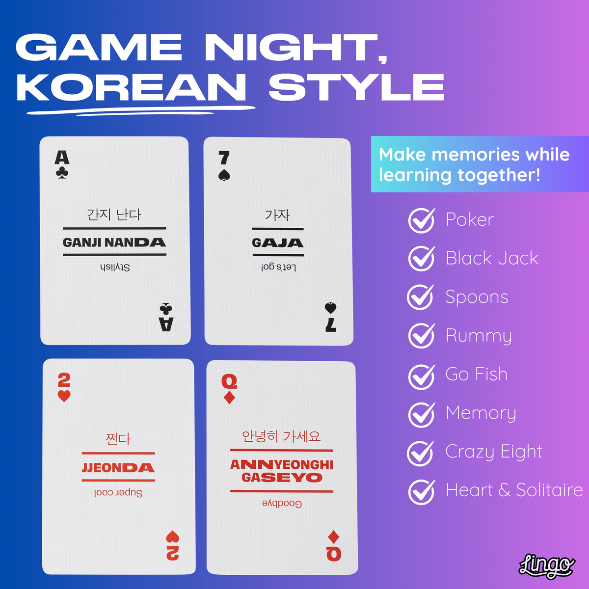 Korean Lingo Playing Cards – Learn Korean Language Deck