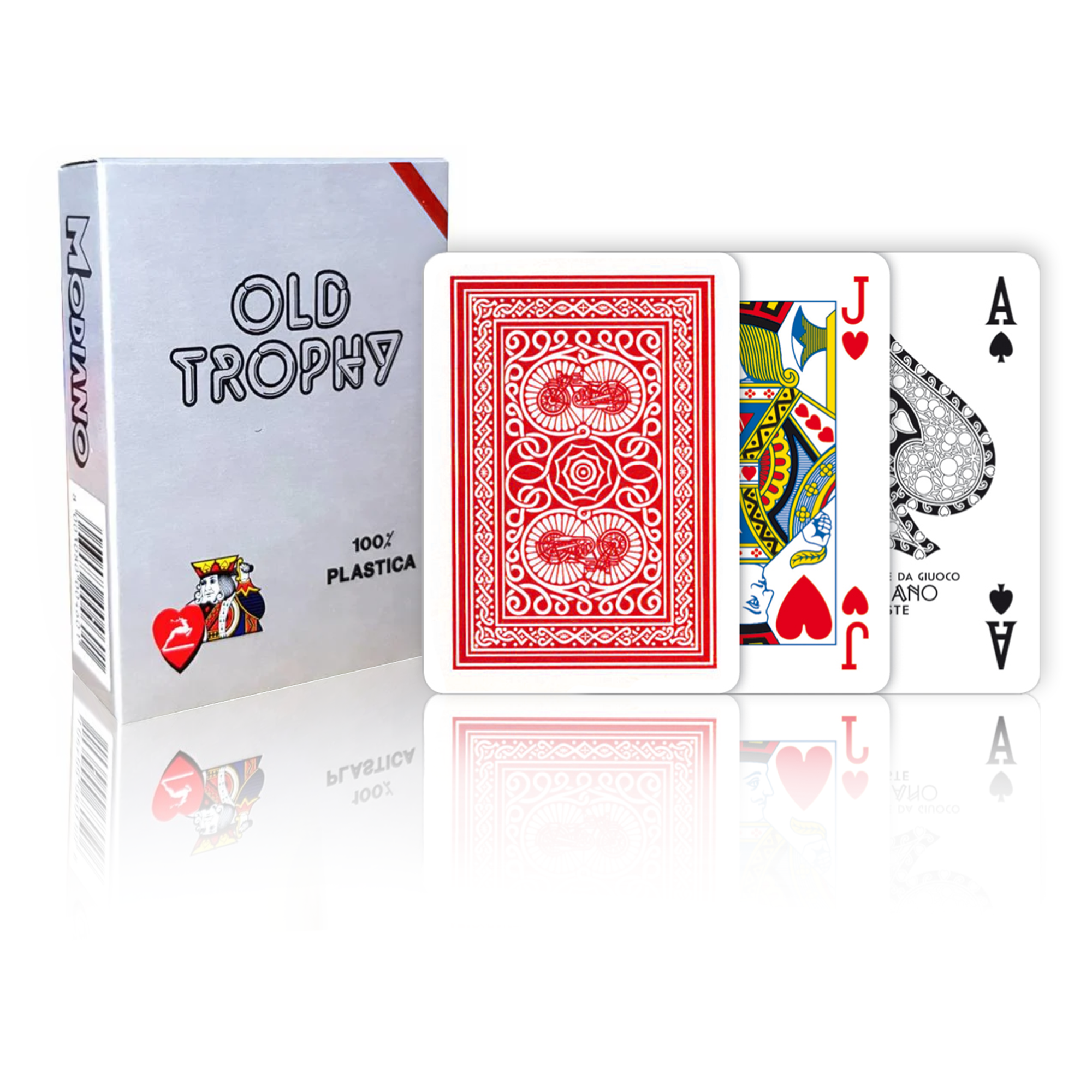 Modiano Old Trophy 4-Pip Playing Cards (Red)