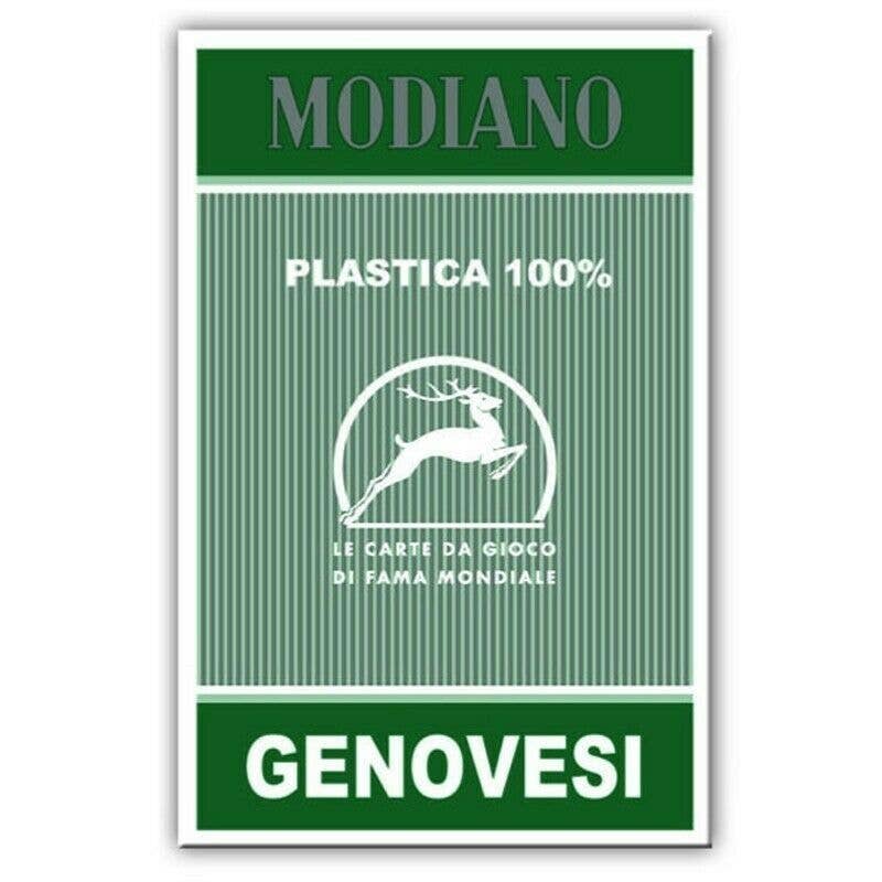 Modiano Genovesi Green 100% Plastic Playing Cards – 40 Card Deck