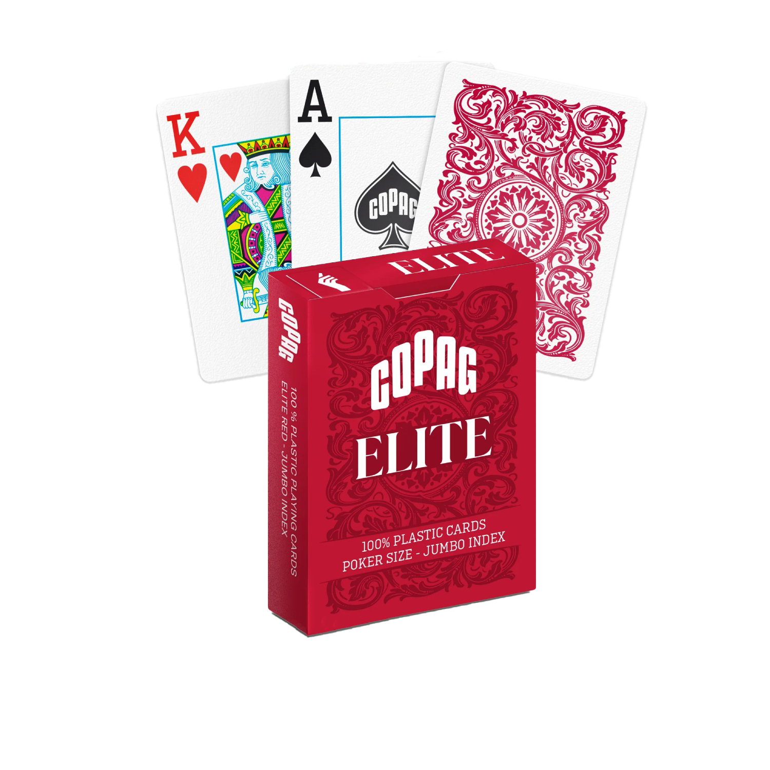 1546 Elite Poker Size Jumbo Index Playing Cards (Red) Copag