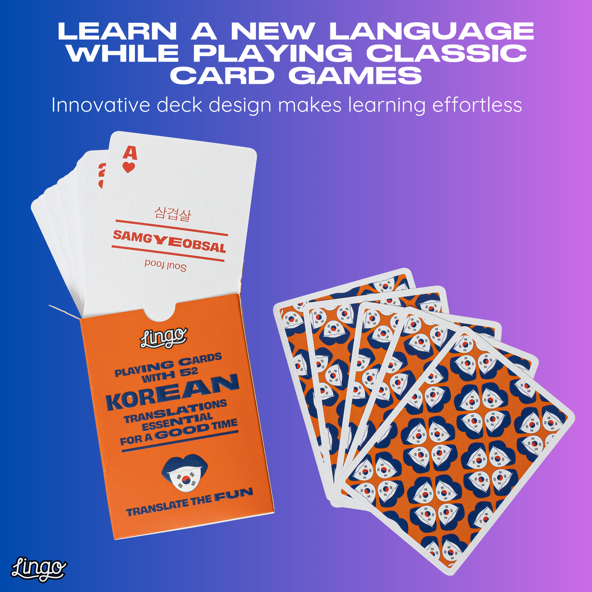 Korean Lingo Playing Cards – Learn Korean Language Deck