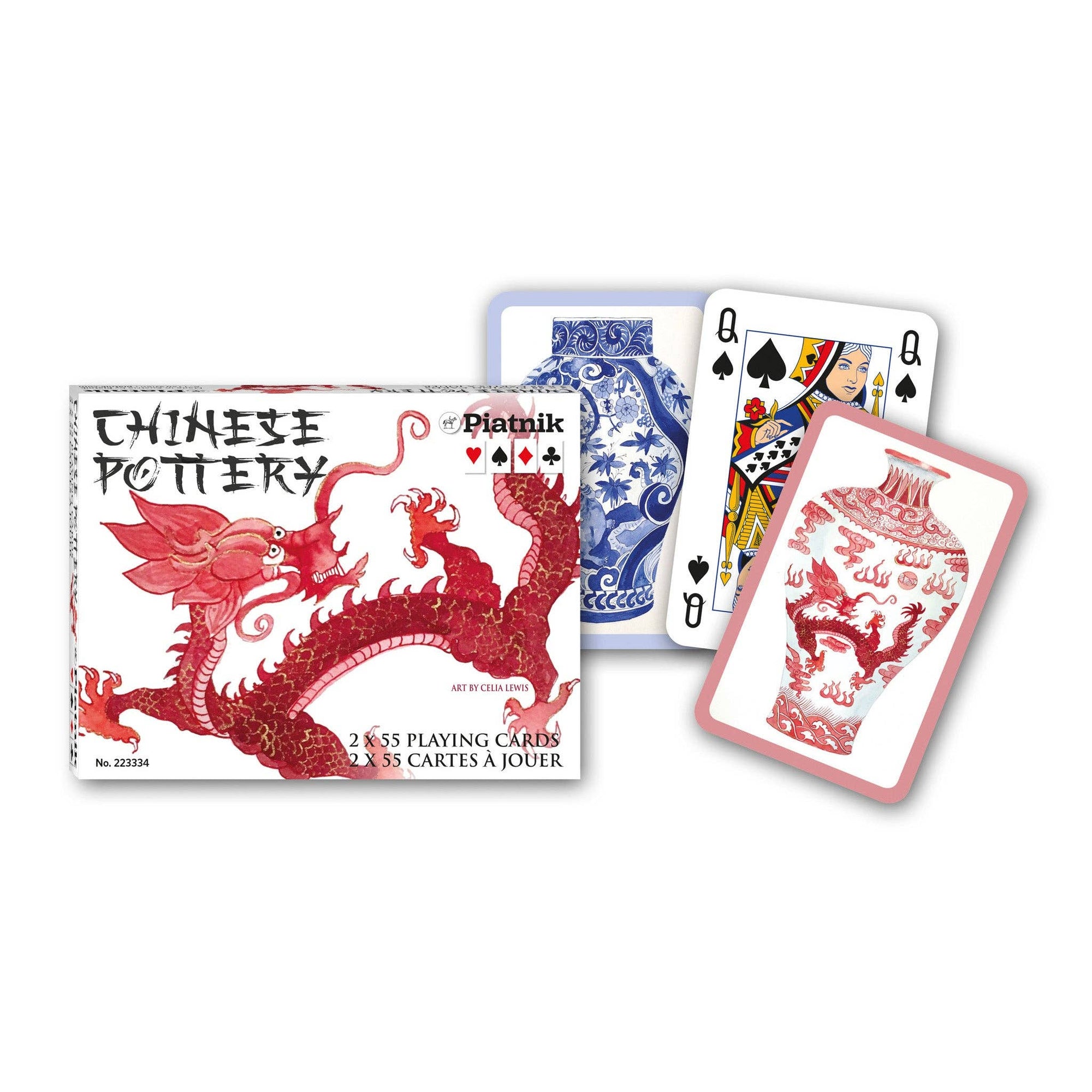 Piatnik Chinese Pottery – Double Pack Bridge Playing Cards