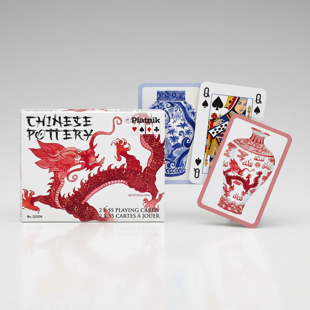 Piatnik Chinese Pottery Bridge Playing Cards Double Deck Set