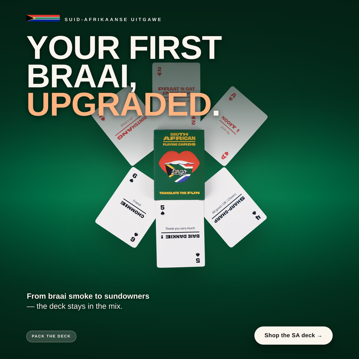 Lingo South African Slang Playing Cards – 52 South African Phrases