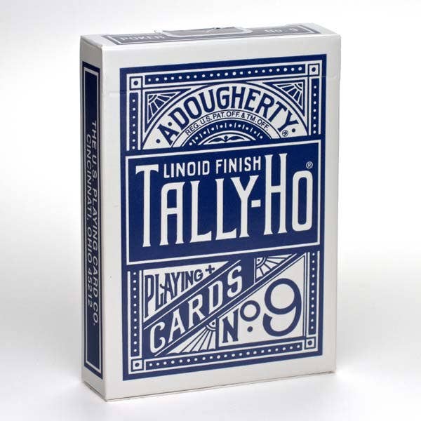 Tally-Ho Fan Back Blue Playing Cards No. 9 – USPCC