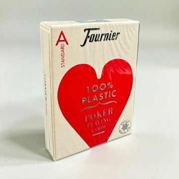 Fournier 2500 Poker Playing Cards – Red, 100% Plastic