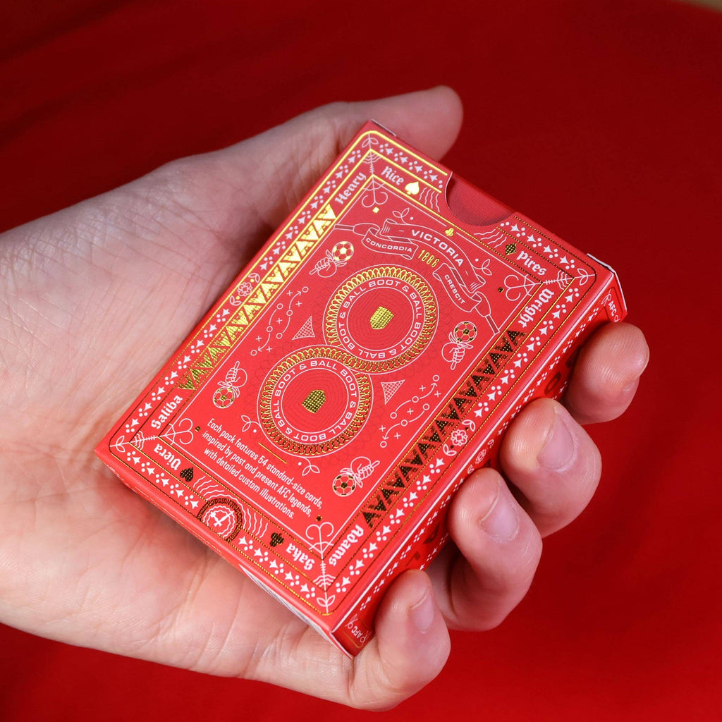 AFC Playing Cards – Arsenal Football Legends Gold Foil Deck by Boot & Ball