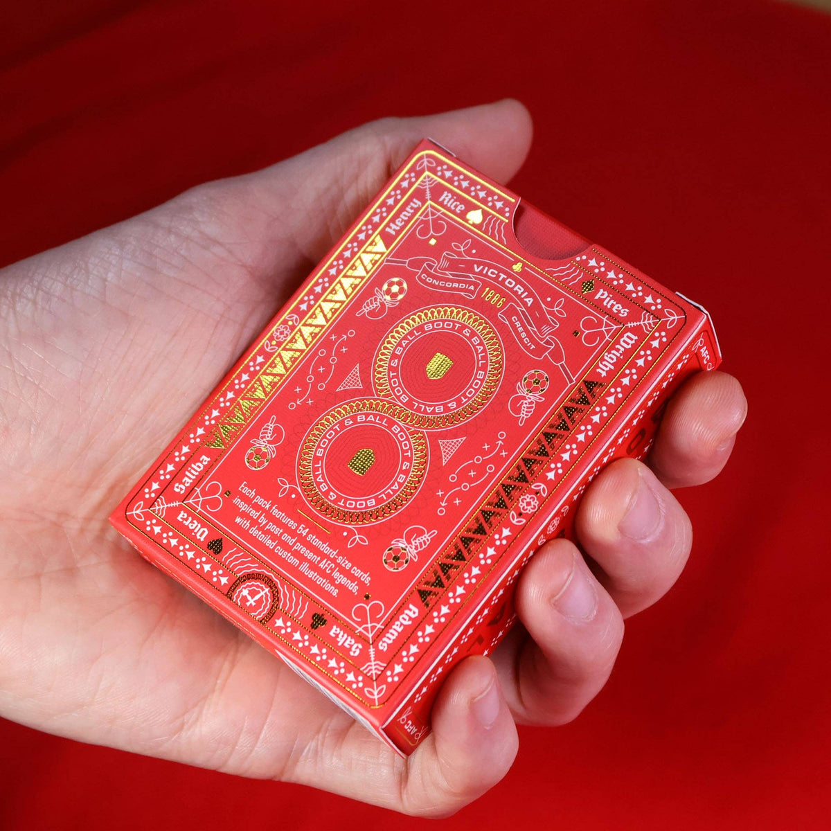 AFC Playing Cards – Arsenal Football Legends Gold Foil Deck by Boot & Ball