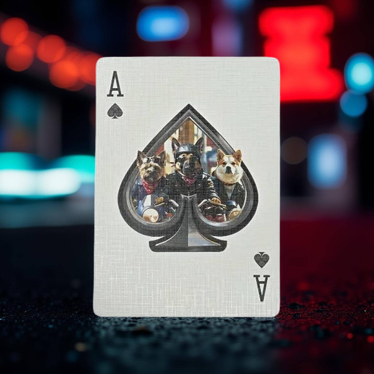 Biker Dogs Playing Cards