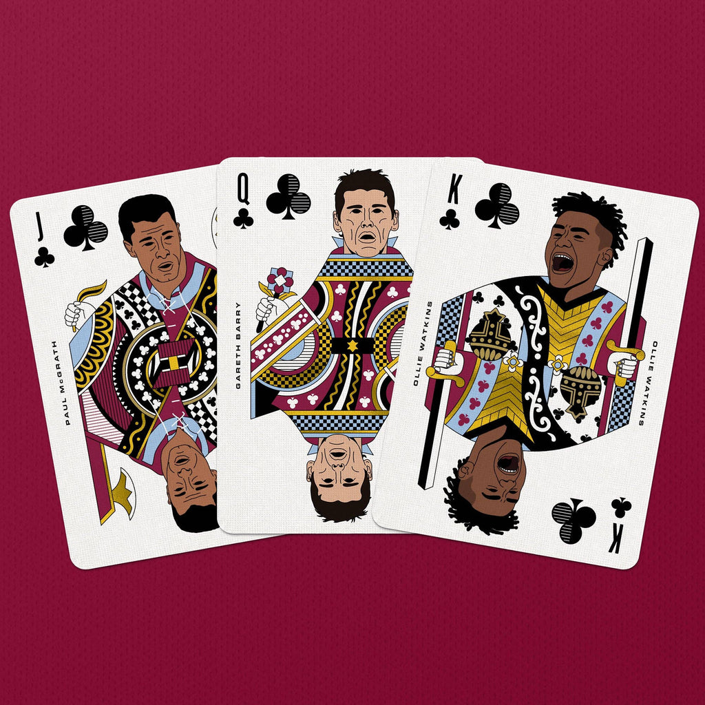Aston Villa Playing Cards – Football Legends Gold Foil Deck by Boot & Ball