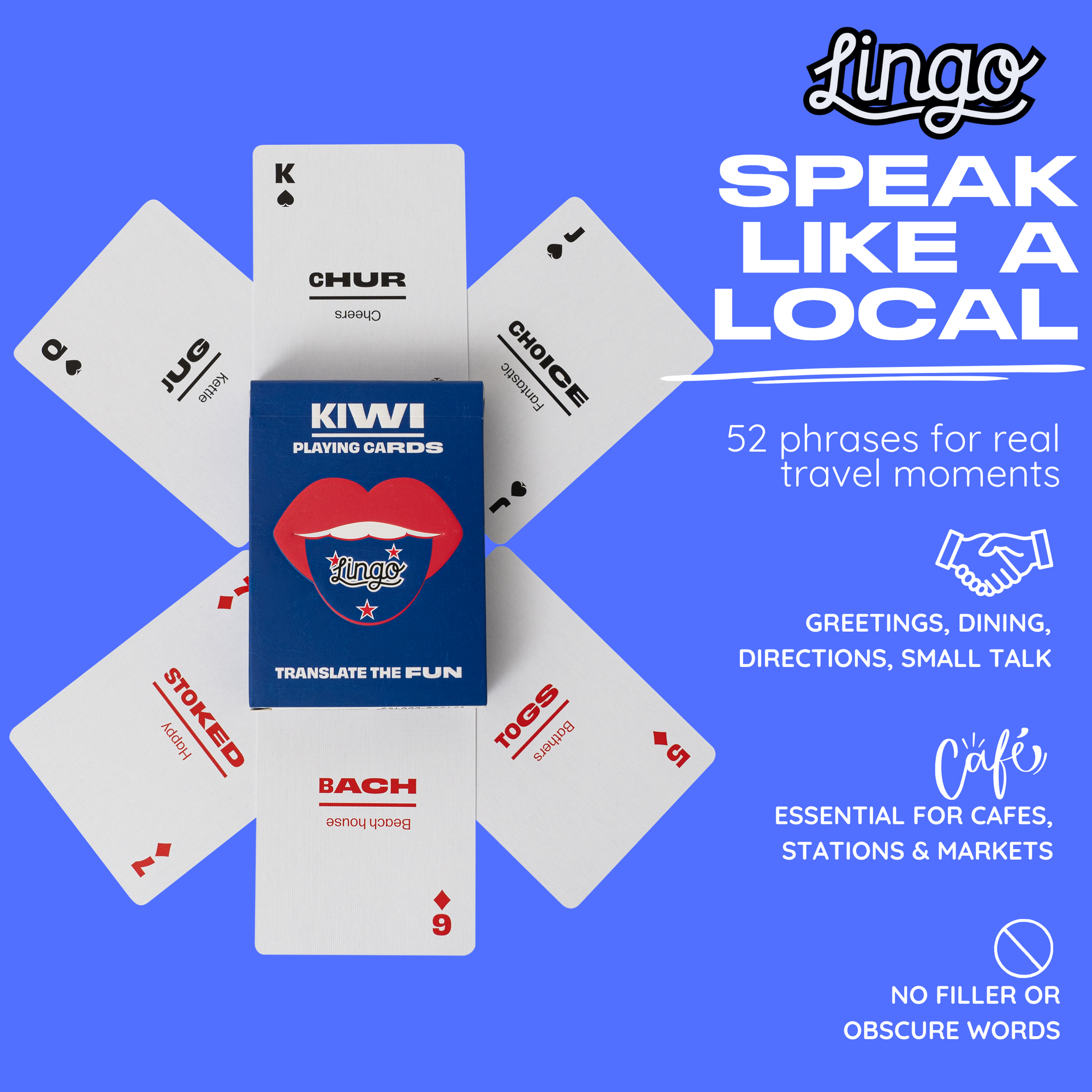 Kiwi Slang Travel Playing Cards