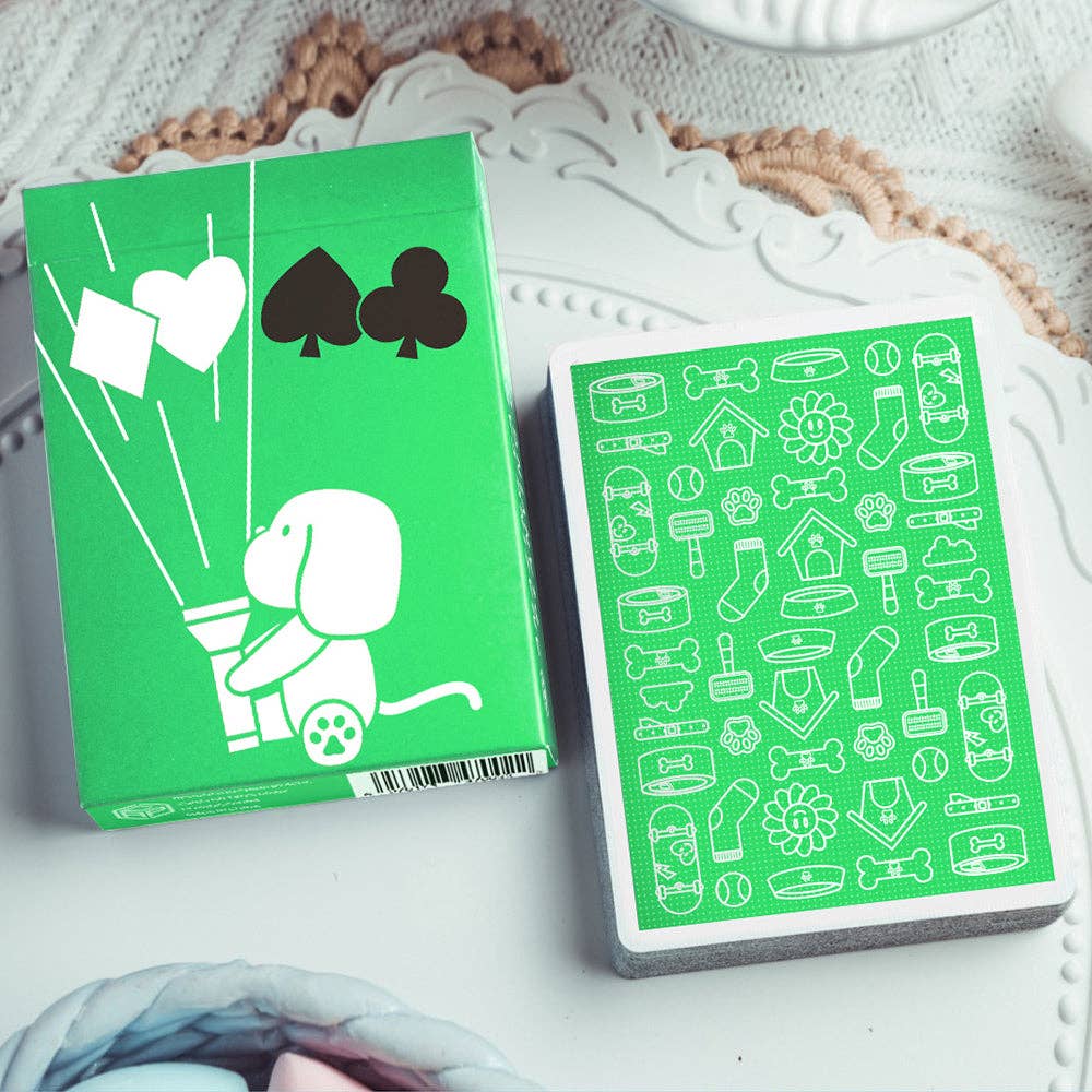 The Cat’s & Dog's Diary Playing Cards: Dog (Green)